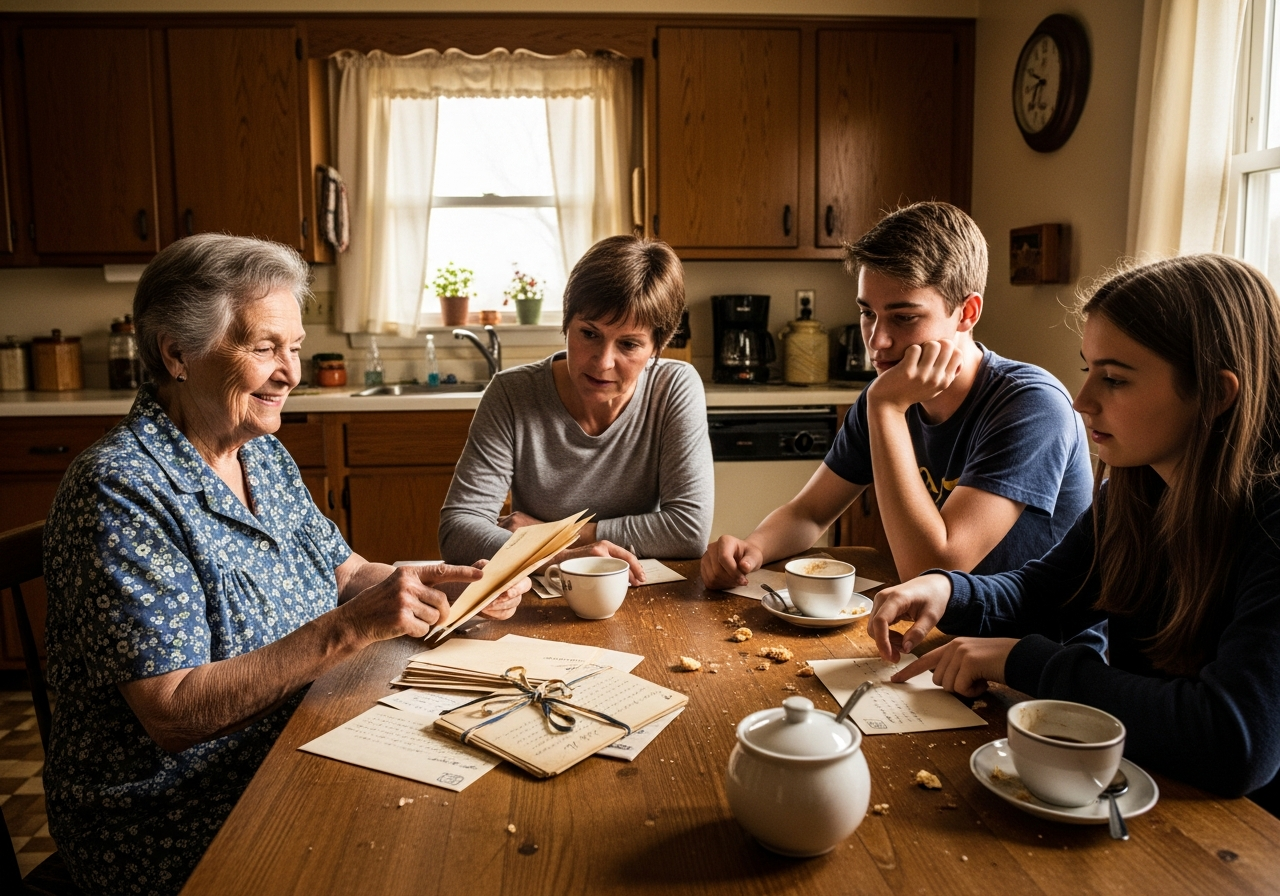 Old letters and family correspondence in Suetterlin handwriting